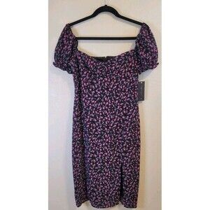 City Triangles Women’s Floral Dress Size M Knee Length Short Puff Sleeves